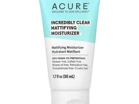 Acure Incredibly Clear Mattifying Moisturizer 50ml For Sale