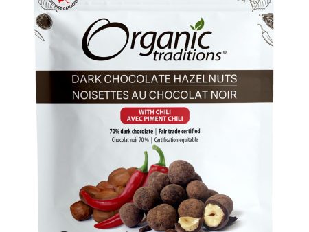 Organic Traditions Organic Dark Chocolate Covered Hazelnuts with Chili 100g Online now