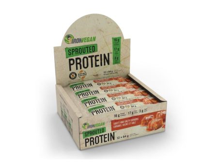 Iron Vegan Sweet & Salty Caramel Sprouted Protein Bar 64g Hot on Sale