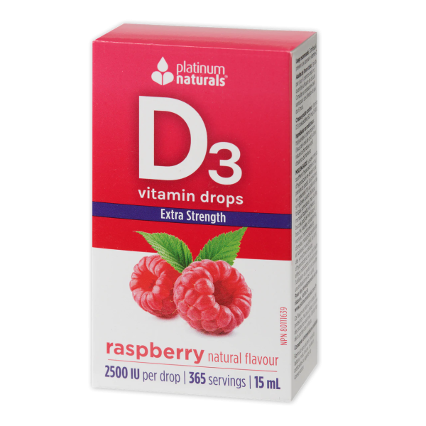 Platinum Vitamin D3 Drops Extra Strength 2500 IU Raspberry 15ml Online