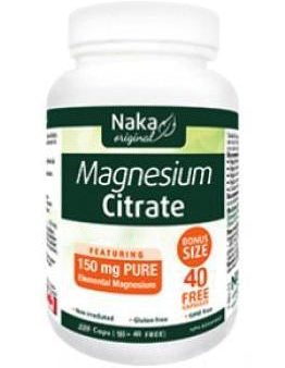 Naka Magnesium Citrate 150mg 220s Bonus Size (180 + 40 Free) Online Sale