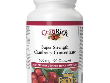 Natural Factors Organic Super Strength Cranberry Concentrate 500mg 90s Hot on Sale