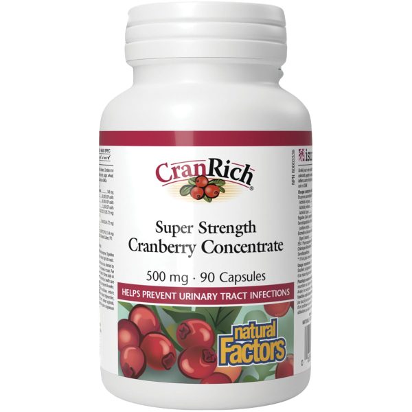 Natural Factors Organic Super Strength Cranberry Concentrate 500mg 90s Hot on Sale