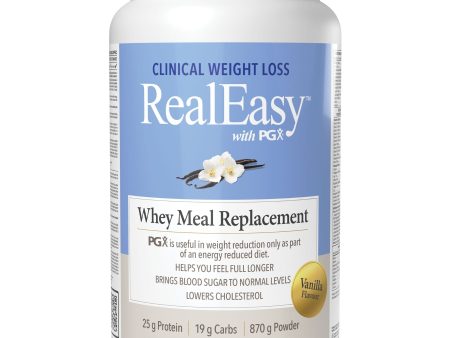 Natural Factors RealEasy with PGX Whey Meal Replacement Vanilla 870g For Sale