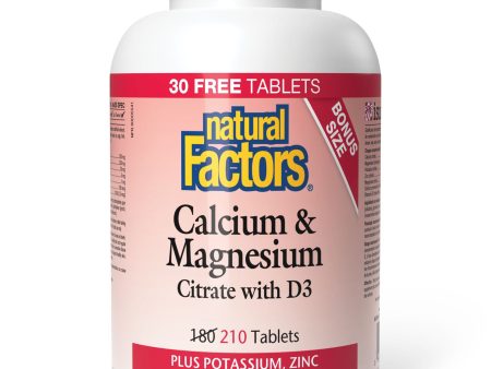 Natural Factors Calcium & Magnesium Citrate with D3 (Tablets) 210s Sale