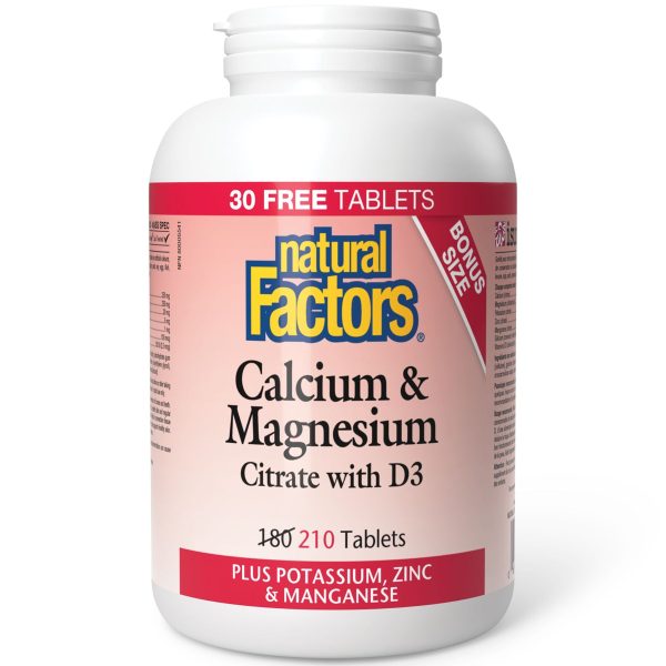 Natural Factors Calcium & Magnesium Citrate with D3 (Tablets) 210s Sale