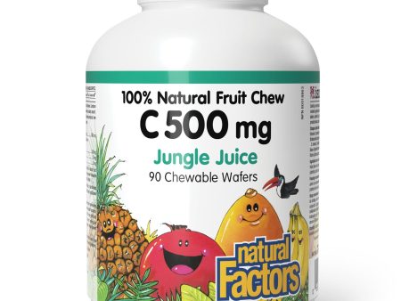 Natural Factors C 500 mg 100% Natural Fruit Chew, Jungle Juice Flavour 90s Cheap