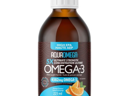 AquaOmega 5X Ultimate Strength EPA Omega-3 Orange 225ml Supply