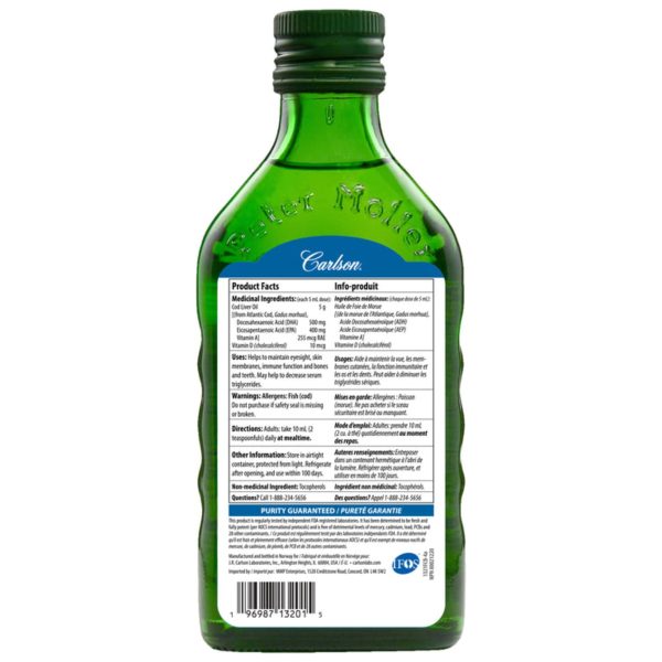 Carlson Cod Liver Oil Natural 250ml on Sale