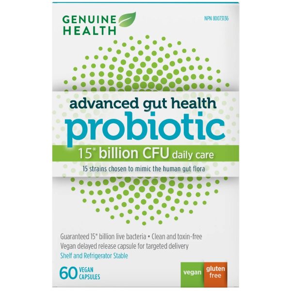 Genuine Health Advanced Gut Health Probiotic 15 Billion CFU 60s Hot on Sale