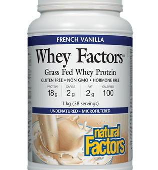 Natural Factors Whey Factors Grass-Fed Whey Protein French Vanilla 1kg Online Sale