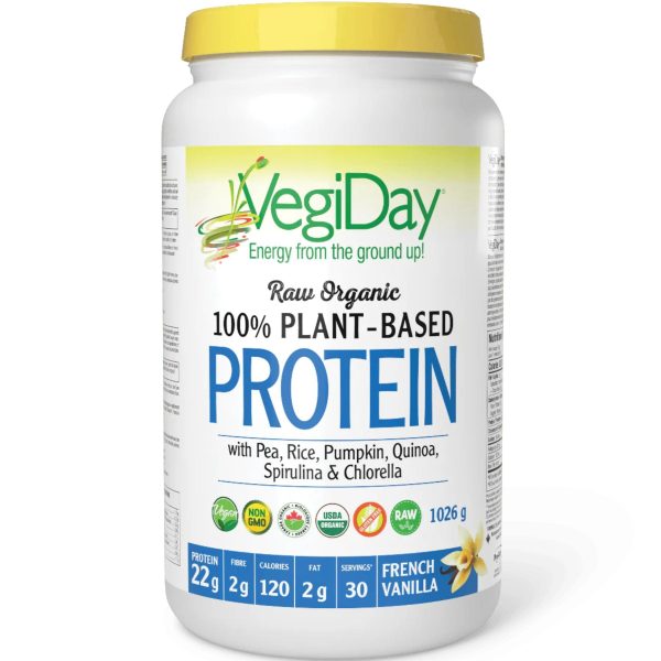 VegiDay Raw Organic Plant-Based Protein French Vanilla 972g For Sale