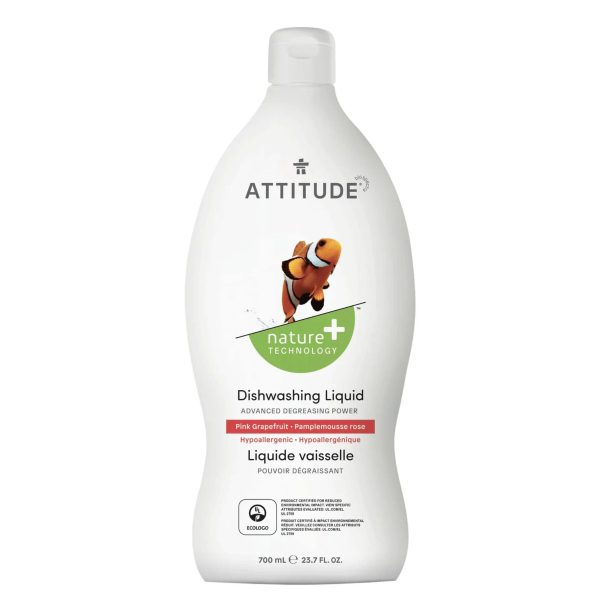 Attitude Nature+ Dishwashing Liquid Pink Grapefruit 700ml Hot on Sale