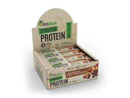 Iron Vegan Peanut Chocolate Chip Sprouted Protein Bar 64g Cheap