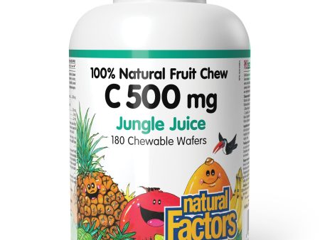 Natural Factors C 500 mg 100% Natural Fruit Chew, Jungle Juice Flavour 180s For Sale