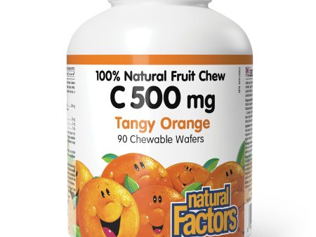 Natural Factors Vit C 500 mg 100% Natural Fruit Chew, Tangy Orange Flavour 90s For Discount