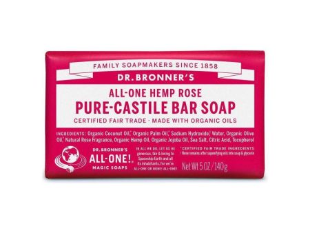 Dr Bronner s Bar Soap Rose 140g For Sale