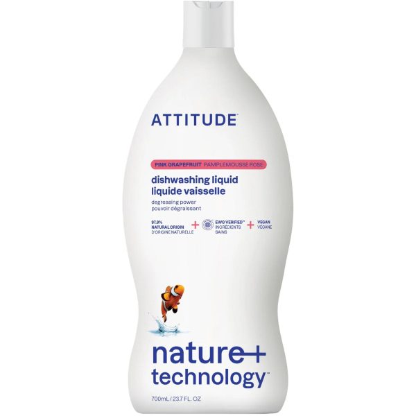 Attitude Nature+ Dishwashing Liquid Pink Grapefruit 700ml Hot on Sale