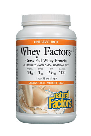 Natural Factors Whey Factors 100% Natural Whey Protein - Unsweetened 1kg Online Hot Sale