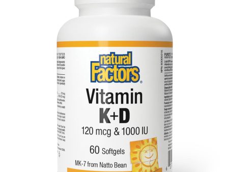 Natural Factors Vitamin K+D 120 mcg & 1000 IU 60s Sale