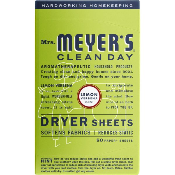 Mrs Meyer s Lemon Verbena Dryer Sheets 80ct Online Sale