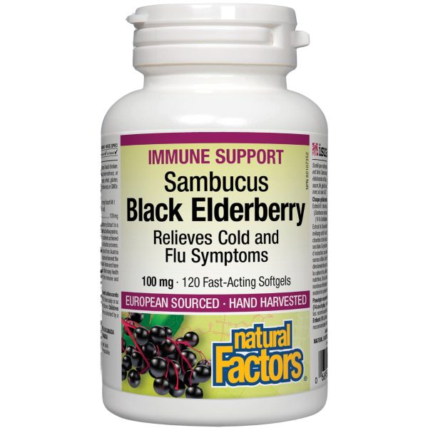 Natural Factors Black Elderberry 100 mg 120s Hot on Sale