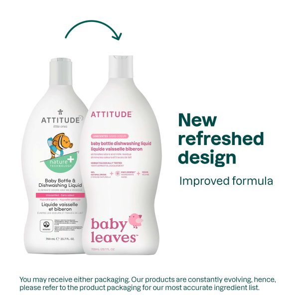 Attitude Nature+ Baby Bottle Dishwashing Liquid Unscented 700ml Online Sale