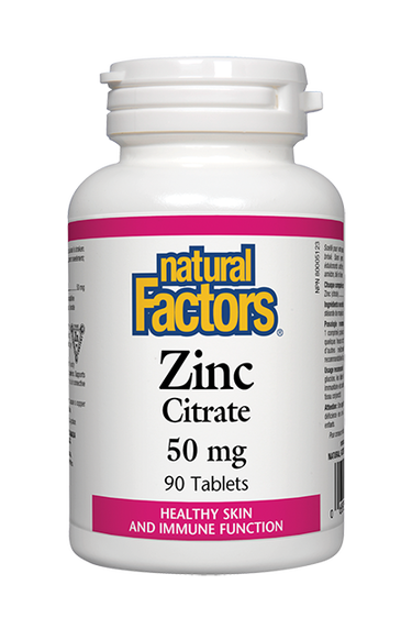 Natural Factors Zinc Citrate 50 mg 90s Supply