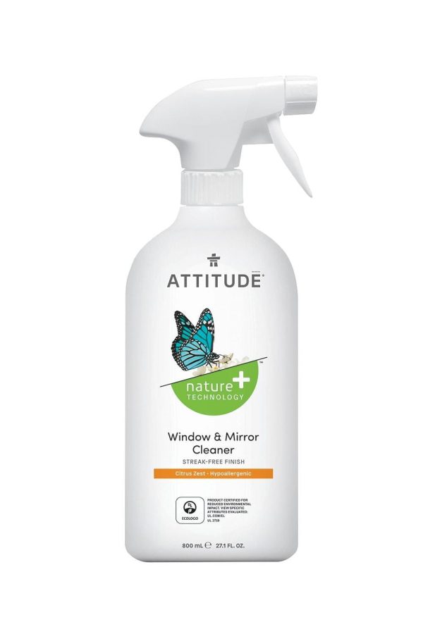 Attitude Nature+ Window & Mirror Cleaner Citrus Zest 800ml Online Sale