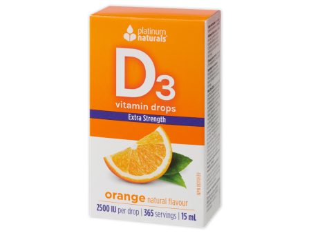 Platinum Naturals Vitamin D3 Drops Extra Strength 2500 IU Orange 15ml Online