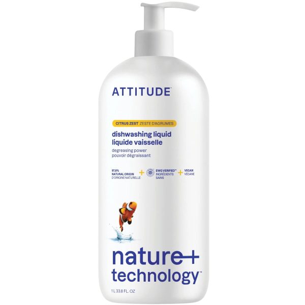 Attitude Nature+ Dishwashing Liquid Citrus Zest 1L Online