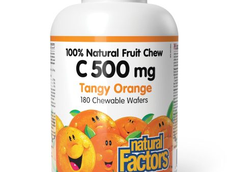 Natural Factors C 500 mg 100% Natural Fruit Chew, Tangy Orange Flavour 180s Cheap