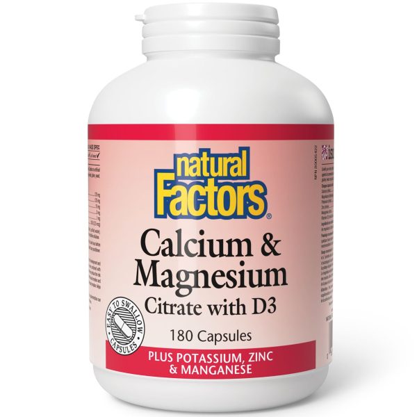 Natural Factors Calcium & Magnesium Citrate with D3 (Capsules) 180s Online Hot Sale