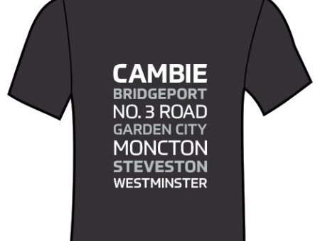 Richmond Olympic Oval T-Shirt - Richmond Street Names Crew Fashion