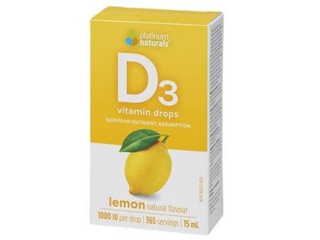 Platinum Naturals Vitamin D3 Drops Lemon Flavour 15mL Hot on Sale