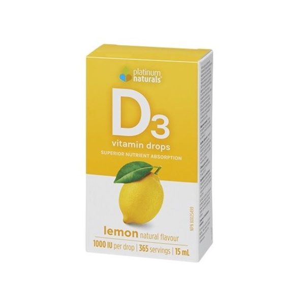 Platinum Naturals Vitamin D3 Drops Lemon Flavour 15mL Hot on Sale