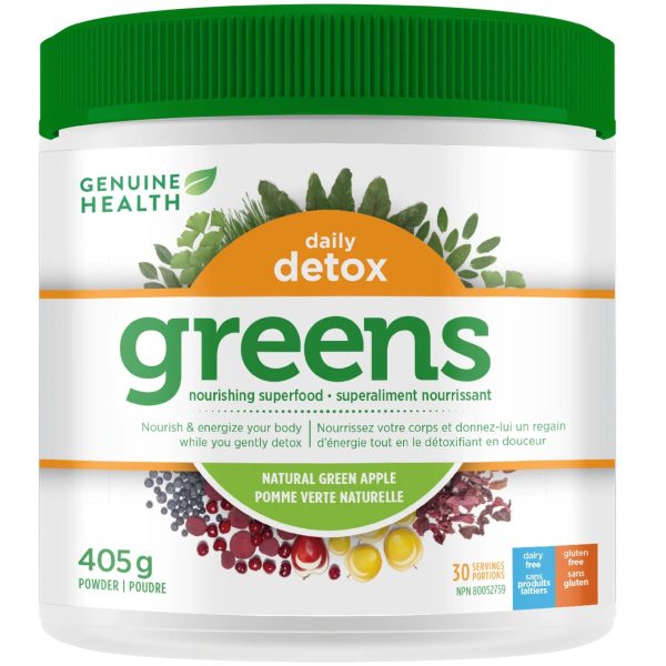 Genuine Health Greens+ Daily Detox - Natural Green Apple 405g Online Hot Sale