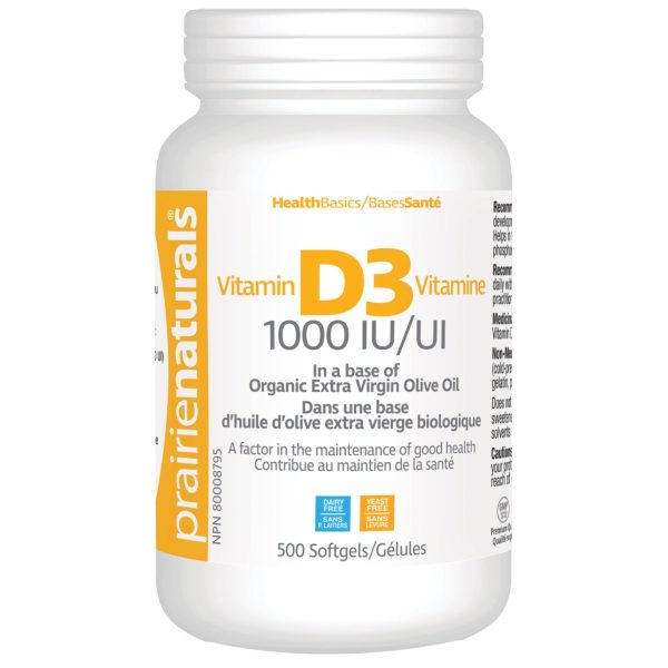 Prairie Naturals Vitamin D3 1000 IU 500s Discount