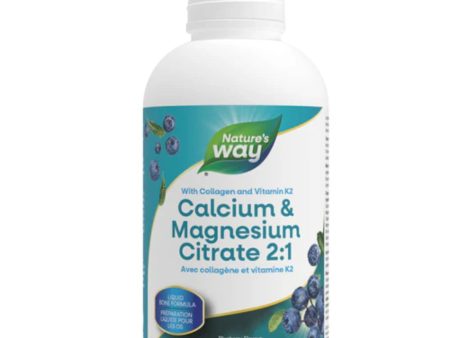 Nature s Way Calcium & Magnesium Citrate 2:1 with Vitamin K2, Blueberry 500ml For Sale