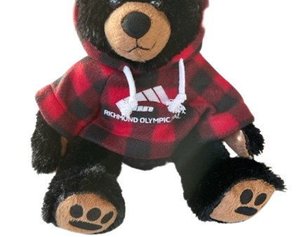 SAH 12  Cuddle Critter Black Bear w Richmond Olympic Oval Hoodie For Cheap