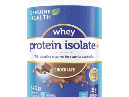 Genuine Health Whey Protein Isolate+ Chocolate 840g Supply