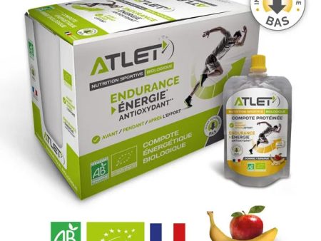 ATLET - Compotes Protéinée BIO Box (18x100g) - Pomme & Banane For Discount