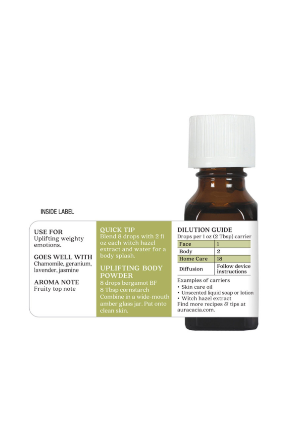 Aura Cacia Bergamot Oil 15ml Hot on Sale