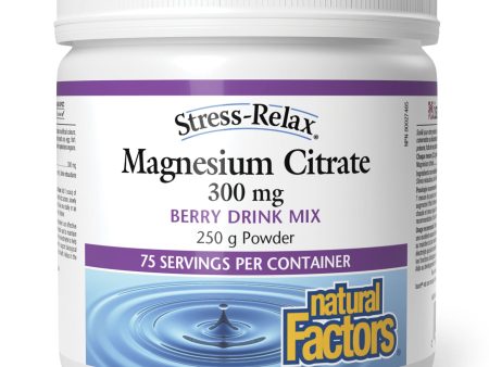 Natural Factors Magnesium Citrate Powder Berry 250g on Sale