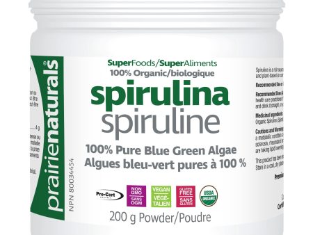 Prairie Naturals Organic Spirulina Powder 200g Hot on Sale