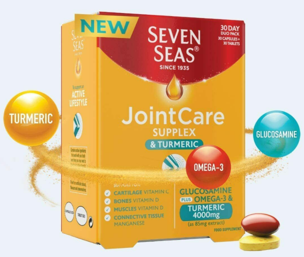 Seven Seas Joint Care Supplex and Turmeric with Glucosamine, 2 * 60 Tablets, Omega-3 Cheap