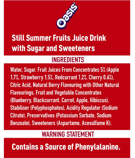 Oasis Summer Fruits Juice 12 X 500 Ml Sale